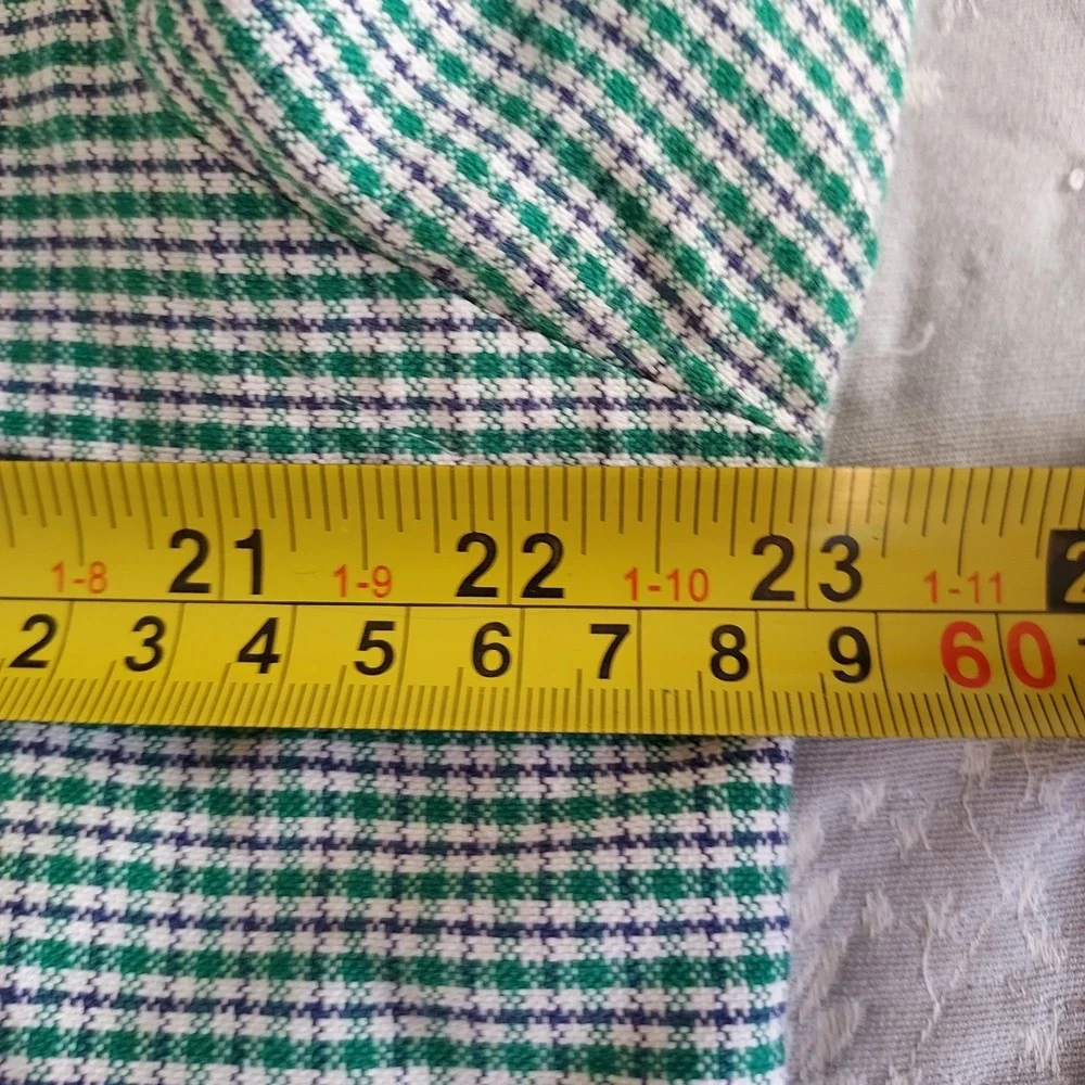 Ralph Lauren Yarmouth Cotton Oxford Mens 15.5 32-33 Green Check Flesh Pony Shirt